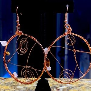 Copper crystal earrings
